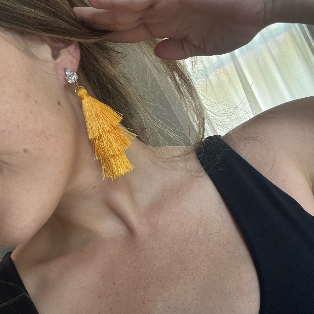 Yellow Tassel Earrings
